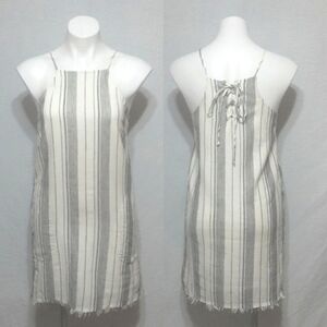 Anthropologie Cloth & Stone Sleeveless Fringe Trim Shift Dress S Summer Boho Min